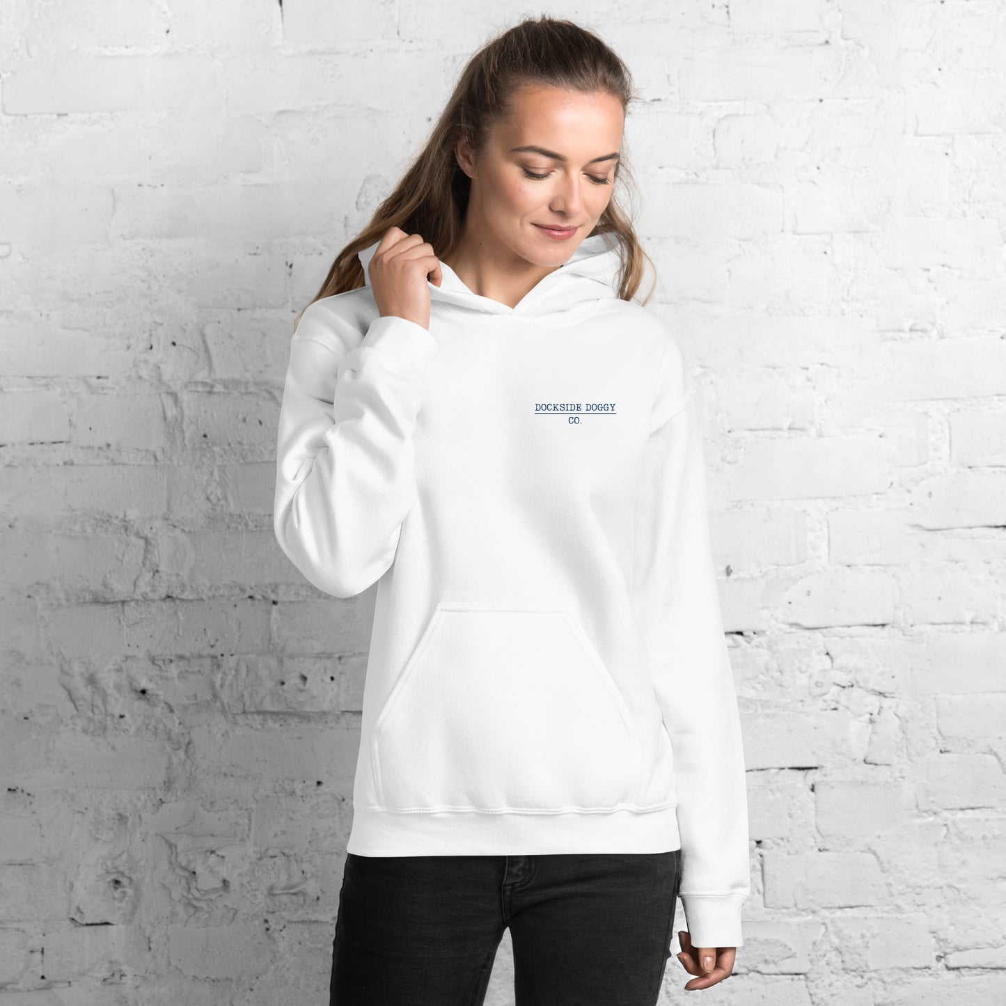 Dockside Doggy White Unisex Hoodie