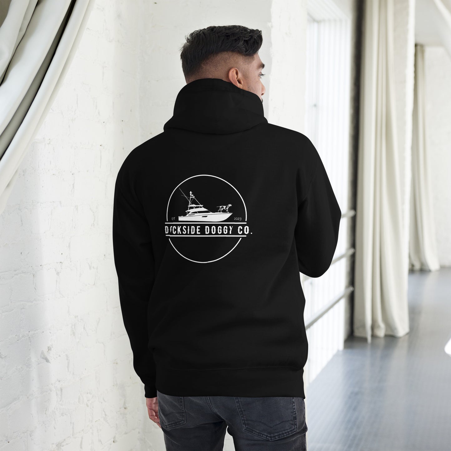 Dockside Doggy Black Unisex Hoodie