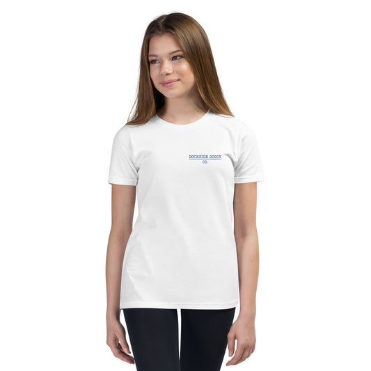 Dockside Doggy White Youth Unisex Short Sleeve T-Shirt